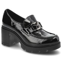 Półbuty damskie Lemar, elastyczna skarpetowa cholewka wsuwana konstrukcja masywna platformowa podeszwa, czarne, 20097-Naplak. Czarne półbuty damskie Lemar, bez wzorów, ze skóry, biznesowe, bez obcasa, na obcasie, bez zapięcia. Za 259.00 zł.