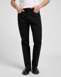 MESKIE SPODNIE LEE X STRAIGHT MIDNIGHT BLACK 112371282. Czarne spodnie materiałowe męskie Lee, l, bez wzorów, z jeansu. Za 219.99 zł.