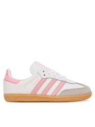 Adidas Sneakersy Samba Og C JQ2024 Biały. Białe buty sportowe dziewczęce Adidas, bez wzorów, ze skóry, bez zapięcia. Za 299.99 zł.