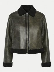 Pieces Kurtka z imitacji skóry Pippi 17154704 Brązowy Regular Fit. Brązowe kurtki damskie Pieces, s, bez wzorów, ze skóry, bez kaptura. Za 239.99 zł.