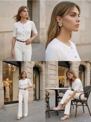 Prążkowany kardigan zapinany na guziki - biały. Białe kardigany damskie Sinsay, l, bez wzorów, prążkowane. Za 39.99 zł.