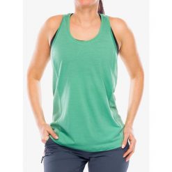 Top damski Smartwool Active Mesh Racerback Tank. Zielone koszulki sportowe damskie Smartwool, bez wzorów, z meshu, bez kołnierzyka, bez ramiączek. Za 209.99 zł.