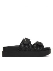 DKNY Klapki Piper K2691150 Czarny. Czarne klapki damskie DKNY, bez wzorów, z syntetyku, bez obcasa. Za 579.99 zł.