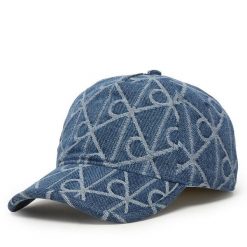 Czapka z daszkiem Calvin Klein. Niebieskie czapki i kapelusze damskie Calvin Klein, bez wzorów. Za 209.99 zł.