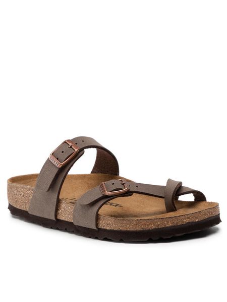 Birkenstock Japonki Mayari 0071063 Brązowy. Brązowe klapki damskie Birkenstock, bez wzorów, ze skóry, bez obcasa. Za 429.99 zł.