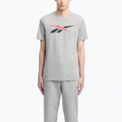 Koszulka Reebok Gs Vector Tee. Szare buty sportowe męskie REEBOK FITNESS, bez wzorów, bez kołnierzyka, bez ramiączek, na fitness i siłownię. Za 59.99 zł.