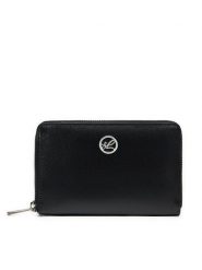 Semi Line Portfel P8271-0 Czarny. Czarne portfele damskie Semi-line, bez wzorów, ze skóry. Za 99.99 zł.