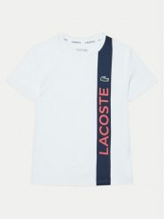 Lacoste T-Shirt TJ8489 Biały Regular Fit. Białe t-shirty dla chłopców Lacoste, bez wzorów, z bawełny, bez ramiączek. Za 129.99 zł.