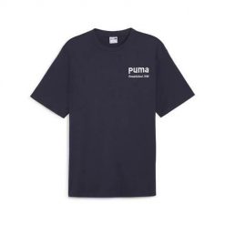 Koszulka sportowa męska Puma Team Graphic Tee. Niebieskie koszulki sportowe męskie Puma, m, bez wzorów, bez kołnierzyka, bez ramiączek, na fitness i siłownię. Za 185.00 zł.