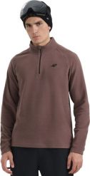 4f Bluza polarowa męska M065 brązowa 4FWAW25UFLEM065 80S 2XL. Brązowe bluzy męskie 4f, m, bez wzorów, z polaru, bez kaptura. Za 151.27 zł.