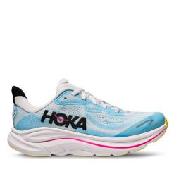 Buty do biegania Hoka. Niebieskie buty sportowe dziewczęce HOKA, bez wzorów, bez zapięcia, do biegania. Za 499.99 zł.