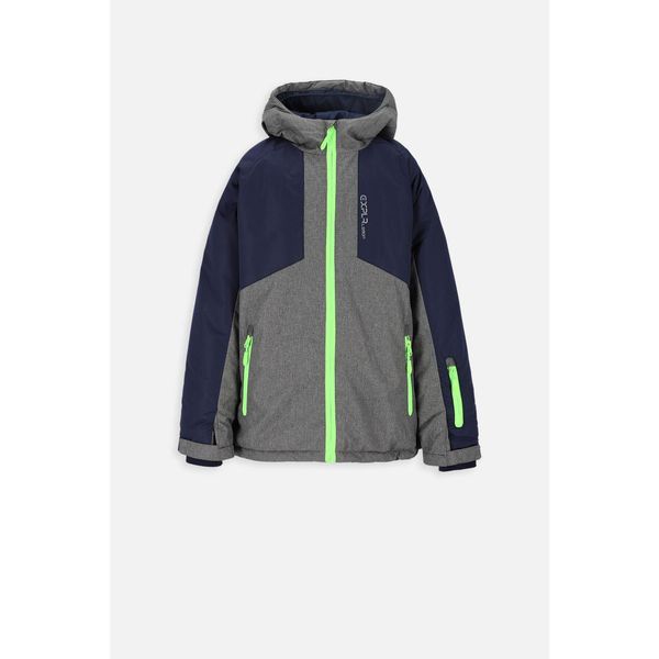 Kurtka narciarska chłopięca snowboard Lemon Explore ZL3 szara. Szare buty zimowe chłopięce LEMON explore, bez wzorów, z poliesteru, bez zapięcia. Za 269.90 zł.