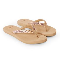 Japonki damskie Rip Curl Freedom Bloom Open Toe. Brązowe klapki damskie RIPCURL, bez wzorów. Za 99.99 zł.