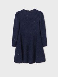 Mayoral Sukienka codzienna 7.956 Granatowy Regular Fit. Niebieskie sukienki dla dziewczynek Mayoral, bez wzorów, z syntetyku, bez ramiączek. Za 269.99 zł.