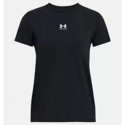 Koszulka damska Under Armour Rival Core SS. Czerwone koszulki sportowe damskie Under Armour, s, bez wzorów, bez kołnierzyka, bez ramiączek. Za 79.99 zł.