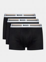 BOSS Komplet bokserek Trunk 3P Revive 50492200 Czarny. Czarne bokserki męskie Boss, m, bez wzorów, z wiskozy. Za 149.99 zł.
