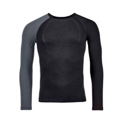 Bluza termoaktywna męska Ortovox 120 Comp Light Long Sleeve. Czarne bluzy męskie ORTOVOX, m, bez wzorów, bez kaptura, narciarskie. Za 419.99 zł.