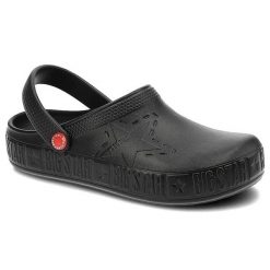 Klapki damskie Big Star, cholewka z tworzywa wsuwana konstrukcja profilowana wkładka gruba podeszwa, czarny, II275001. Czarne sandały damskie Big Star, bez wzorów, bez obcasa, bez zapięcia. Za 69.99 zł.