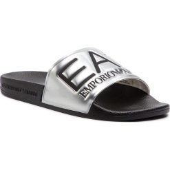 Klapki EA7 EMPORIO ARMANI - XCP001 XCC22 A854 Shiny Silver/Black. Szare klapki męskie EA7 Emporio Armani, z materiału. W wyprzedaży za 169.00 zł.