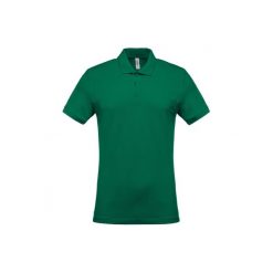 Koszulka polo z piki Kariban. Zielone koszulki polo męskie KARIBAN, s, bez wzorów, z bawełny, casualowe, bez ramiączek. Za 100.00 zł.