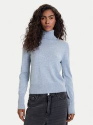 Guess Jeans Golf W4BR15 Z3HO2 Błękitny Regular Fit. Niebieskie swetry damskie Guess Jeans, xxl, z aplikacjami, z jeansu, bez kołnierzyka, bez ramiączek, bez kaptura. Za 279.99 zł.