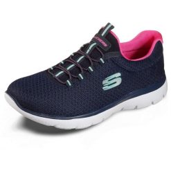 Buty Summits Rozmiar 41 Niebieski - 12980-NVHP. Niebieskie obuwie sportowe damskie Skechers, bez wzorów, z dzianiny. Za 199.99 zł.