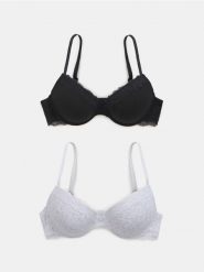 Bawełniane biustonosze push-up 2 pack - wielobarwny. Biustonosze Sinsay, bez wzorów, z bawełny. Za 35.99 zł.