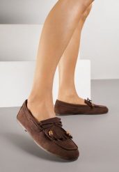 Brązowe Mokasyny Ozdobione Frędzlami Kokardą i Koralikami Woodswift. Brązowe mokasyny damskie Born2be, z jeansu, eleganckie. Za 89.99 zł.