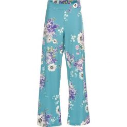 Spodnie w kwiaty bonprix matowy kobaltowy z nadrukiem. Niebieskie spodnie materiałowe damskie marki bonprix, w kwiaty. Za 129.99 zł.