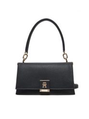 Tommy Hilfiger Torebka Th Her Med Crossover AW0AW17216 Czarny. Czarne torebki do ręki damskie Tommy Hilfiger, bez wzorów, ze skóry, bez dodatków. Za 649.99 zł.