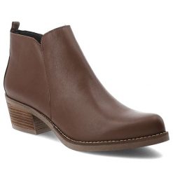 Brązowe Botki Hee Skórzane Kowbojki Damskie. Brązowe kozaki damskie Hee, z jeansu, bez obcasa. Za 373.99 zł.