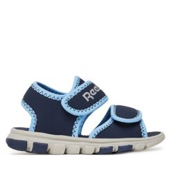 Sandały Reebok. Niebieskie sandały chłopięce Reebok, bez zapięcia. Za 89.99 zł.