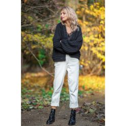 Czarny Krótki Kardigan Oversize z Grubym Splotem. Kardigany damskie marki Molly.pl. Za 178.90 zł.