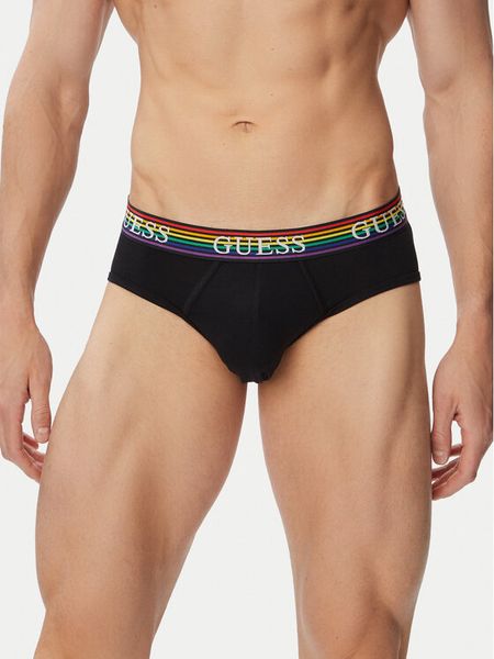 Guess Komplet slipów U6GG30 KCD31 Czarny. Czarne slipki męskie Guess, m, z aplikacjami, z syntetyku. Za 174.99 zł.