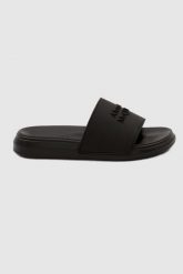 ALEXANDER MCQUEEN Czarne klapki męskie z logo, Rozmiar 44. Czarne klapki męskie alexander mcqueen. W wyprzedaży za 899.99 zł.