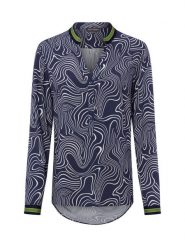 Franco Callegari Bluzka damska tunika Kobiety wiskoza niebieski wzorzysty, 36. Niebieskie tuniki damskie Franco Callegari, bez wzorów, z wiskozy, eleganckie, bez kołnierzyka, bez ramiączek. Za 229.95 zł.