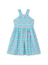 Mayoral Sukienka letnia 3938 Niebieski Regular Fit. Niebieskie sukienki dla dziewczynek Mayoral, na lato, bez wzorów, z bawełny, bez ramiączek. Za 79.99 zł.