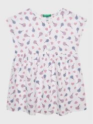 United Colors Of Benetton Sukienka codzienna 4EKJGV00M Biały Regular Fit. Białe sukienki dla dziewczynek United Colors Of Benetton, bez wzorów, z wiskozy, bez ramiączek. Za 69.99 zł.