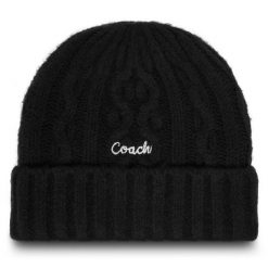 Czapka Coach. Czarne czapki i kapelusze damskie Coach, na zimę, bez wzorów. Za 259.99 zł.