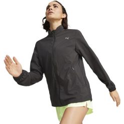 Kurtka Puma RUN FAVORITE WOVEN JACKET, Kobiety. Czarne kurtki damskie Puma, l, bez wzorów, z poliesteru, bez kaptura. Za 390.00 zł.