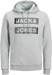 Męska bluza z kapturem Jack & Jones szara. Szare bluzy męskie Jack&Jones, na lato, m, bez wzorów, z bawełny, z kapturem. Za 210.99 zł.