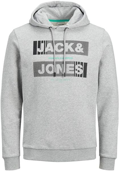 Męska bluza z kapturem Jack & Jones szara. Szare bluzy męskie Jack&Jones, na lato, m, bez wzorów, z bawełny, z kapturem. Za 210.99 zł.