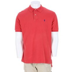 Second life - Męska koszulka polo z krótkim rękawem - Stan bardzo dobry. Czerwone buty sportowe męskie Ralph Lauren, bez zapięcia, na golfa. Za 127.76 zł.