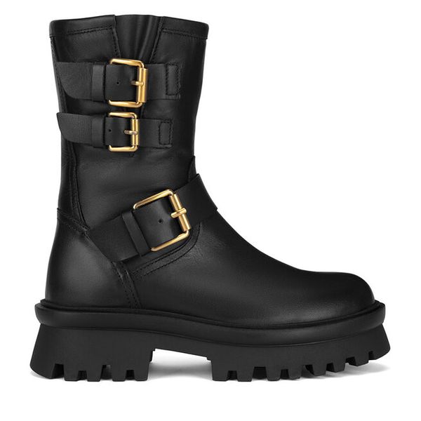 Botki Badura. Czarne botki damskie Badura, bez obcasa, na płaskiej podeszwie, bez zapięcia. Za 459.99 zł.