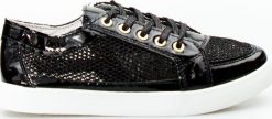Seastar Tenisówki ażurowe lakierowane czarne-37. Czarne trampki i tenisówki damskie Seastar, w ażurowe wzory, z lakierowanej skóry, bez zapięcia. Za 21.99 zł.
