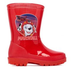 Kalosze Paw Patrol. Czerwone kalosze chłopięce Paw Patrol, bez wzorów. Za 69.99 zł.