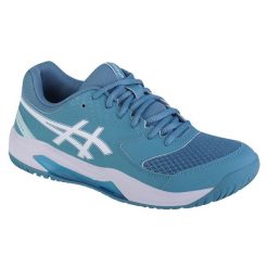 Buty do tenisa damskie, ASICS Gel-Dedicate 8. Białe obuwie sportowe damskie Asics, bez wzorów, tenisowe. Za 322.50 zł.