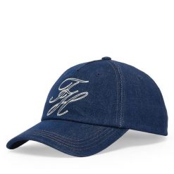 Czapka z daszkiem Tommy Hilfiger. Niebieskie czapki i kapelusze damskie Tommy Hilfiger, bez wzorów, z denimu. Za 229.99 zł.