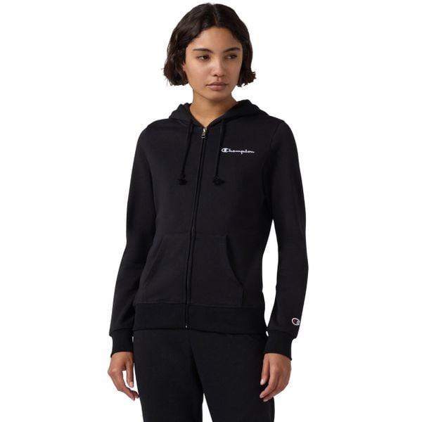 Bluza damska Champion Full Zip Hoodie Sweatshirt. Czarne bluzy damskie Champion, s, bez wzorów, z bawełny, z kapturem. Za 231.99 zł.