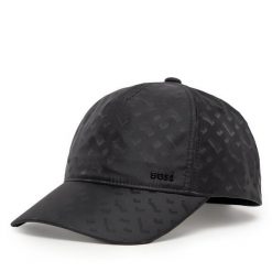 Czapka z daszkiem BOSS. Czarne czapki i kapelusze męskie Boss, bez wzorów. Za 309.99 zł.